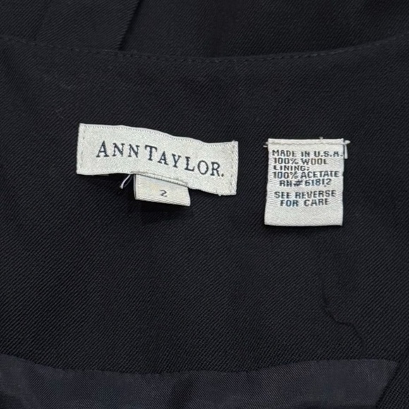 Vintage Y2K Ann Taylor Black Maxi Dress Button up Old Money Capsule 100% Wool 2 - Picture 7 of 10